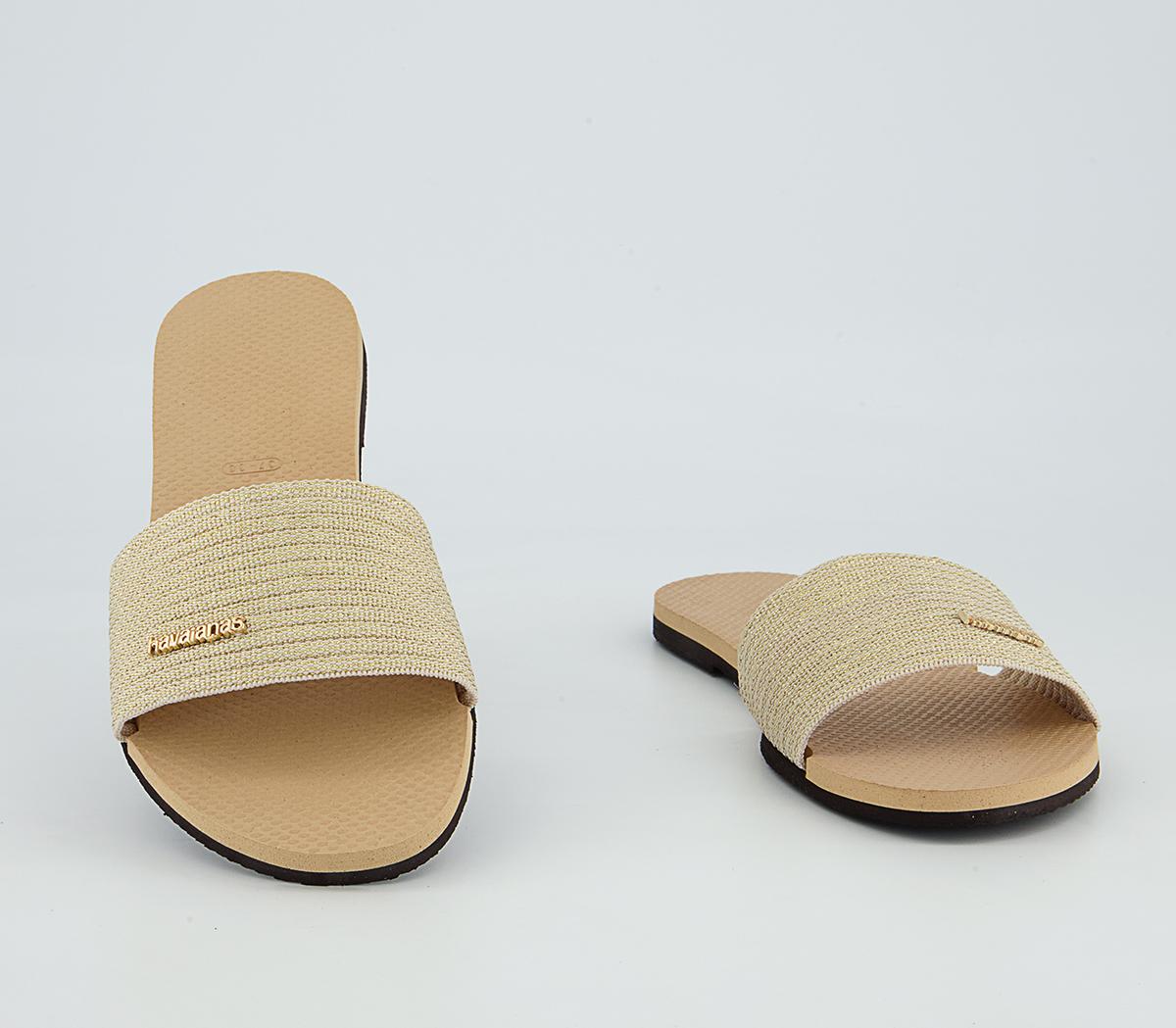 Havaianas You Malta Metallic Sliders Golden - Women’s Sliders