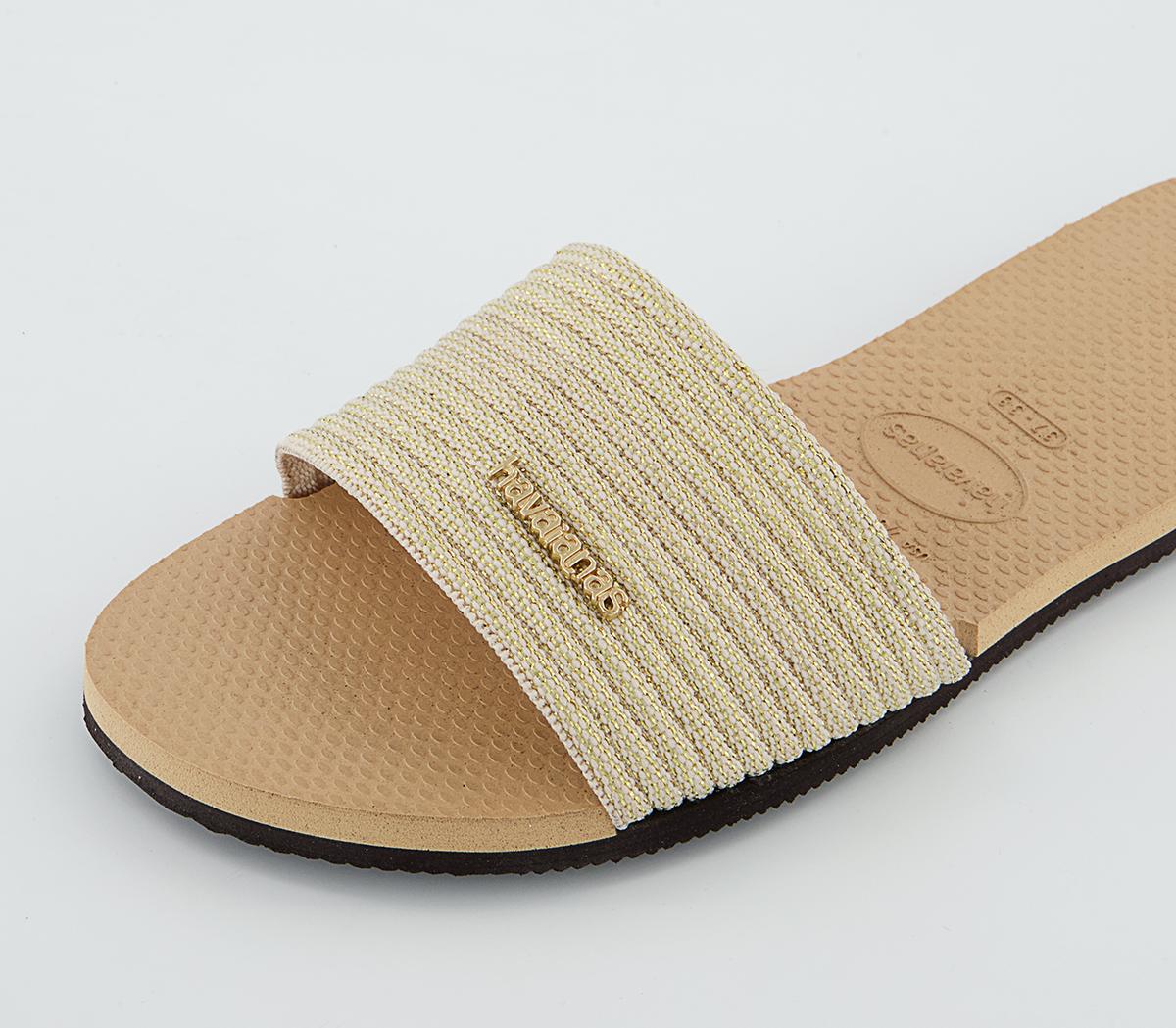 Havaianas You Malta Metallic Sliders Havaianas You Malta Metallic Sliders Golden