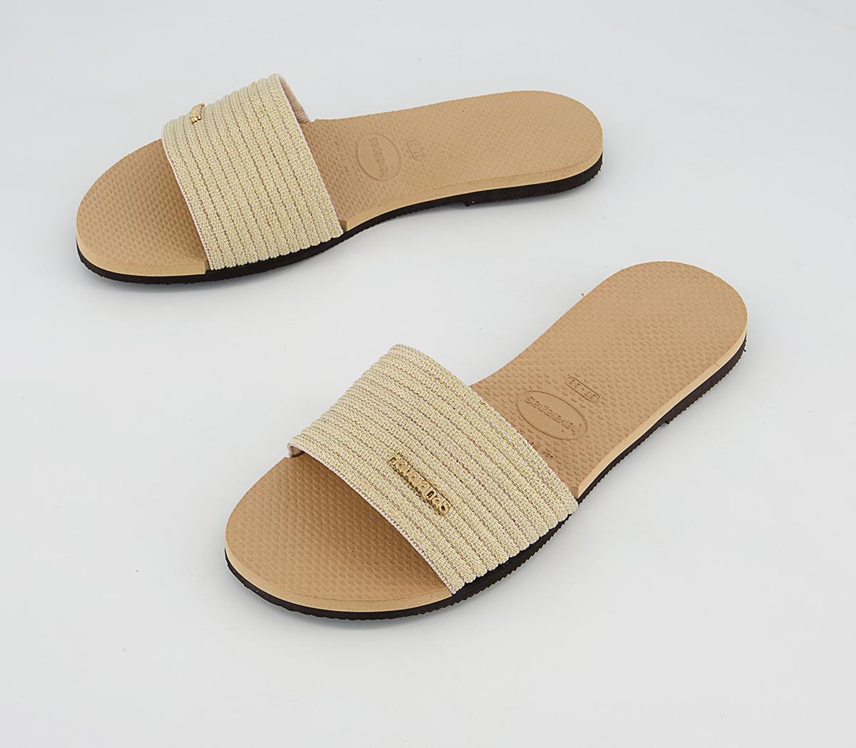 Havaianas You Malta Metallic Sliders Havaianas You Malta Metallic Sliders Golden