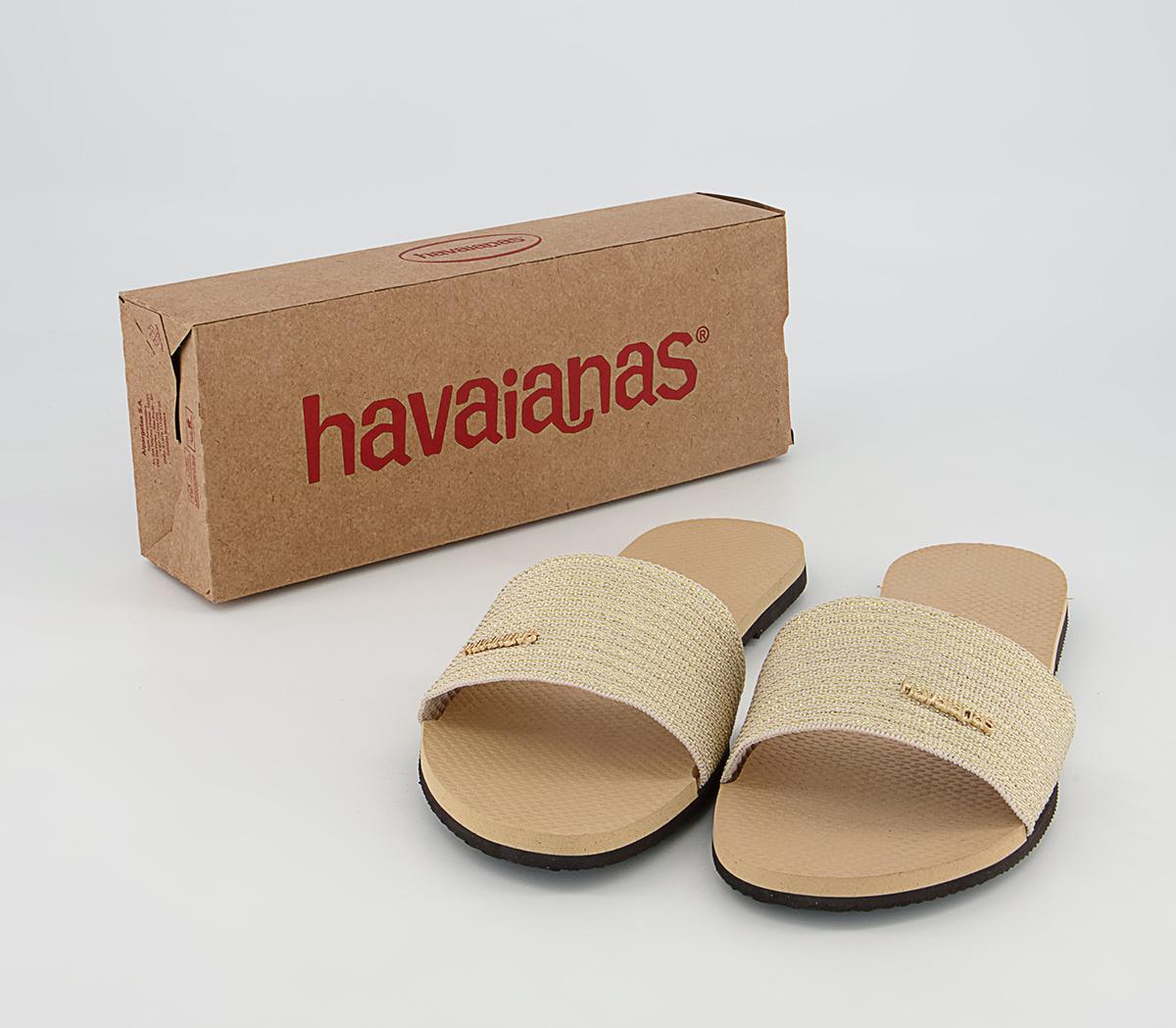 Havaianas You Malta Metallic Sliders Havaianas You Malta Metallic Sliders Golden
