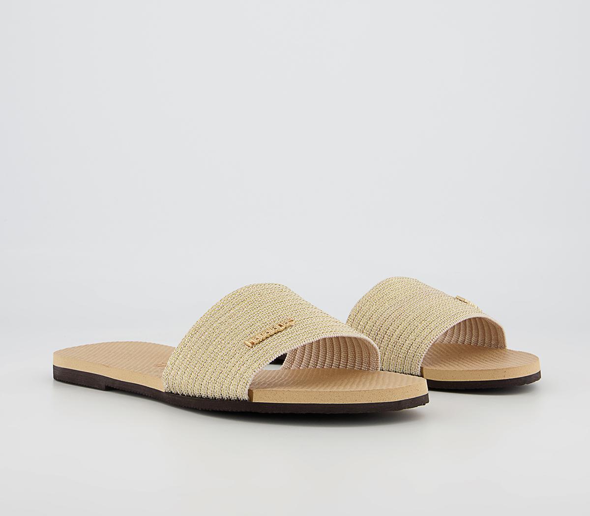 Havaianas You Malta Metallic Sliders Havaianas You Malta Metallic Sliders Golden