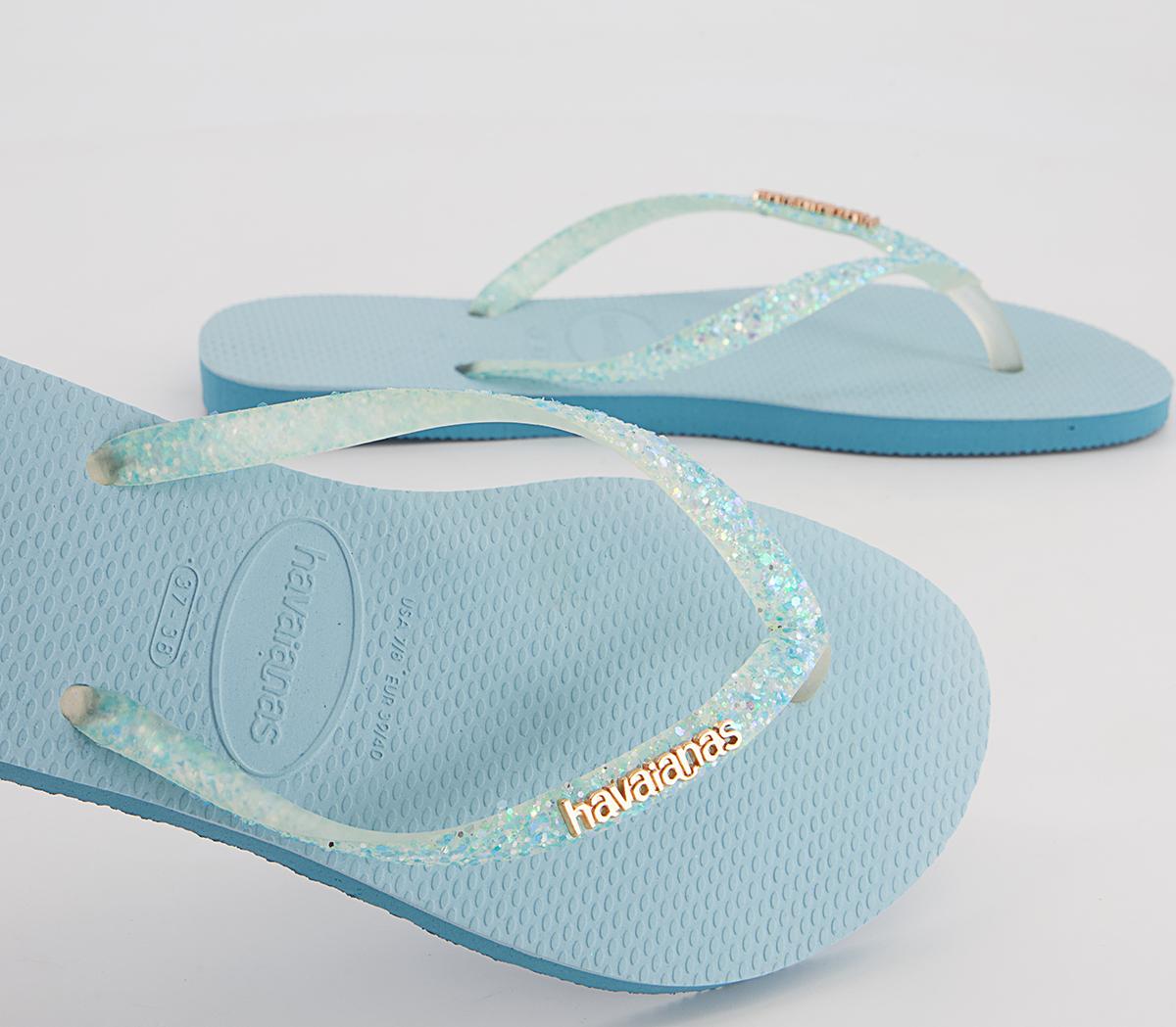 HavaianasSlim Glitter Flourish Flip FlopsNautical Blue