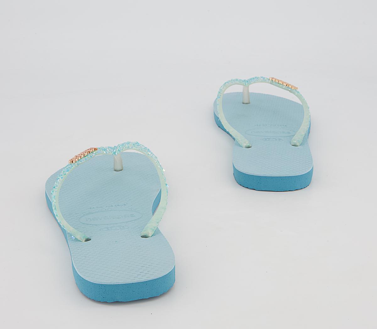 HavaianasSlim Glitter Flourish Flip FlopsNautical Blue