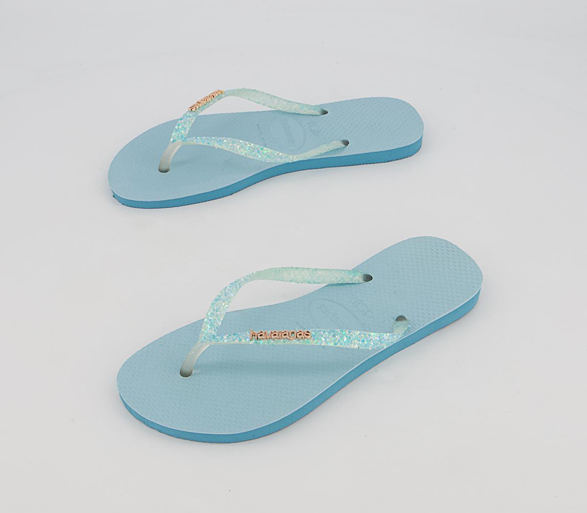 HavaianasSlim Glitter Flourish Flip FlopsNautical Blue