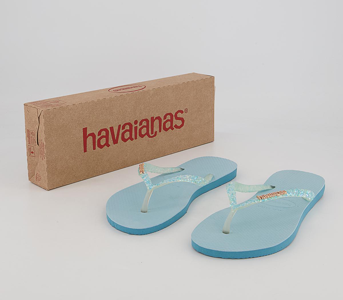 Havaianas Slim Glitter Flourish Flip Flops Havaianas Slim Glitter Flourish Flip Flops Nautical Blue