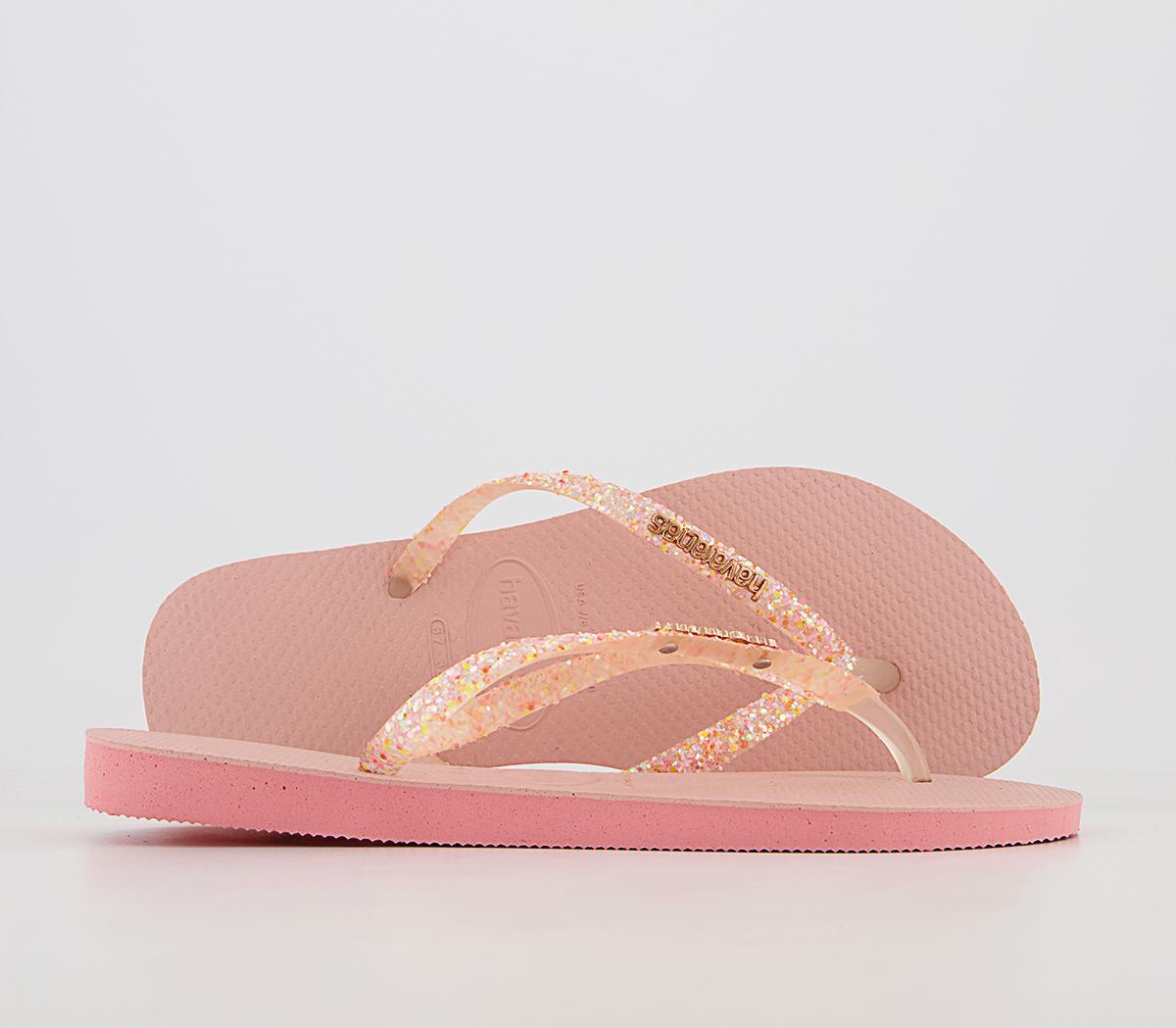 Havana rose gold flip flops hot sale