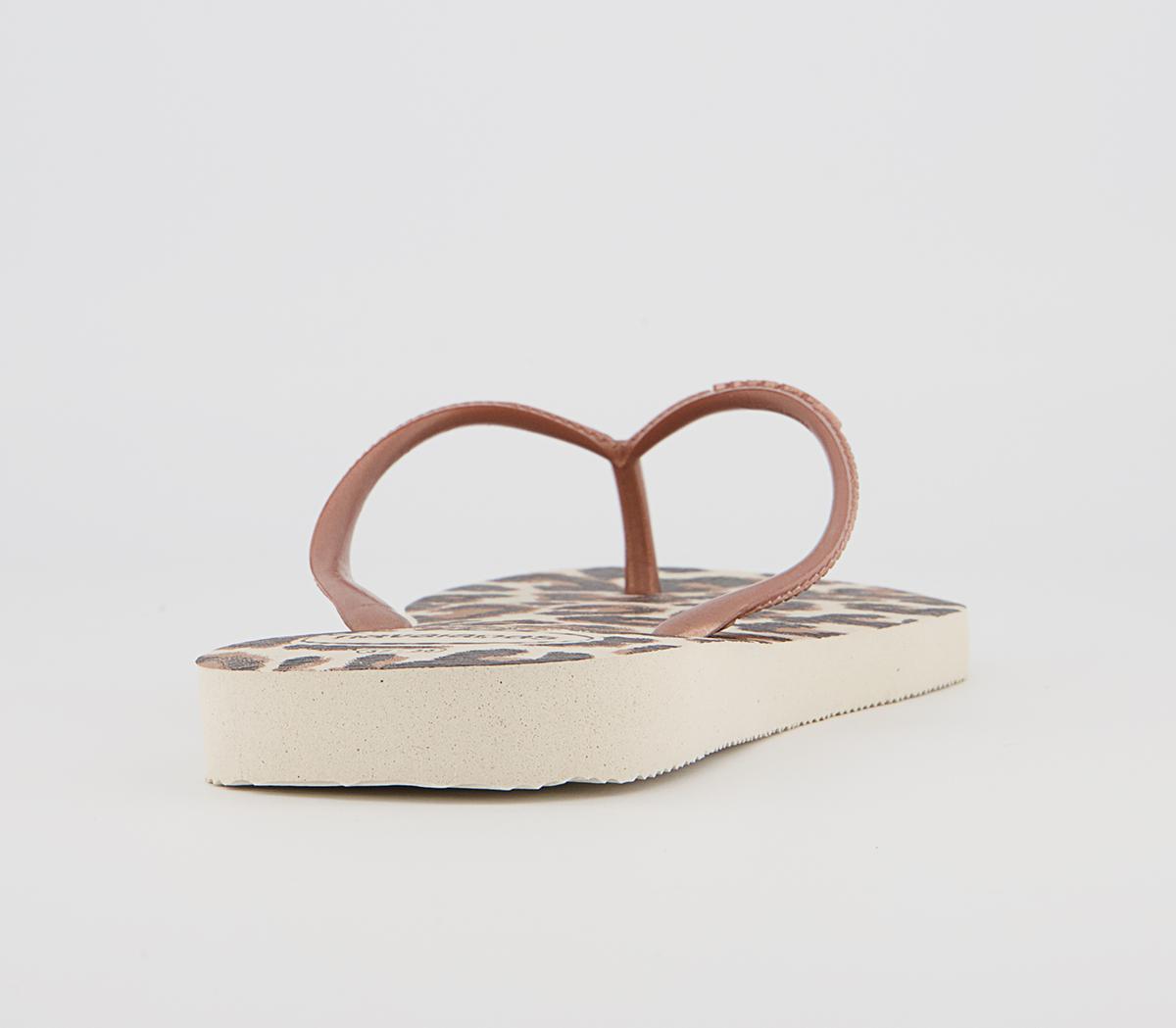 Havaianas Slim Animal Flip Flops Havaianas Slim Animal Flip Flops Beige Rose Gold Brown