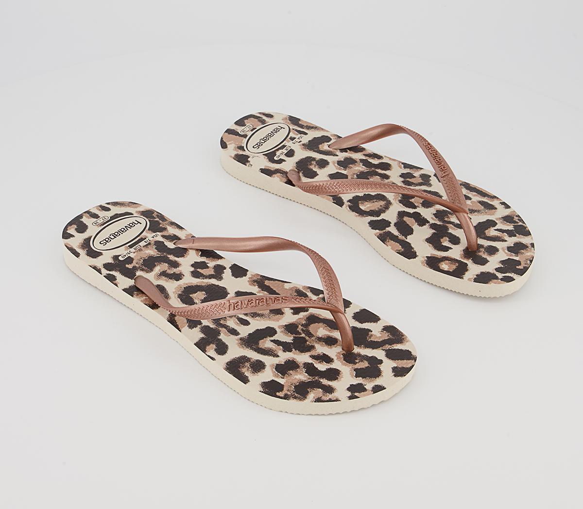 Havaianas Slim Animal Flip Flops Havaianas Slim Animal Flip Flops Beige Rose Gold Brown