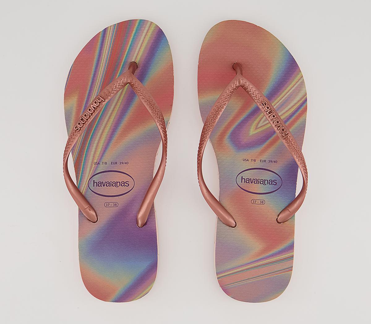 Havaianas Slim Iridescent Flip Flops Havaianas Slim Iridescent Flip Flops Ballet Rose