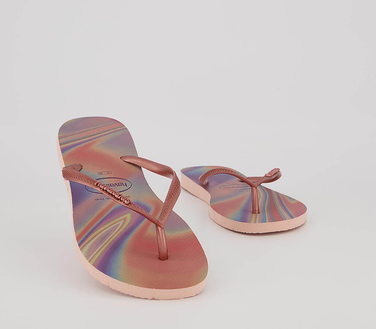 Havaianas Slim Iridescent Flip Flops Havaianas Slim Iridescent Flip Flops Ballet Rose