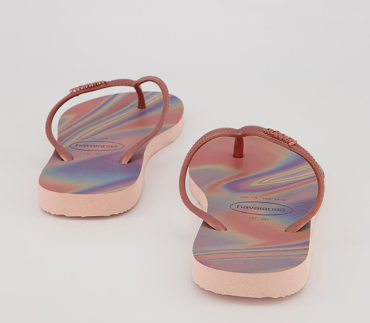 Havaianas Slim Iridescent Flip Flops Havaianas Slim Iridescent Flip Flops Ballet Rose