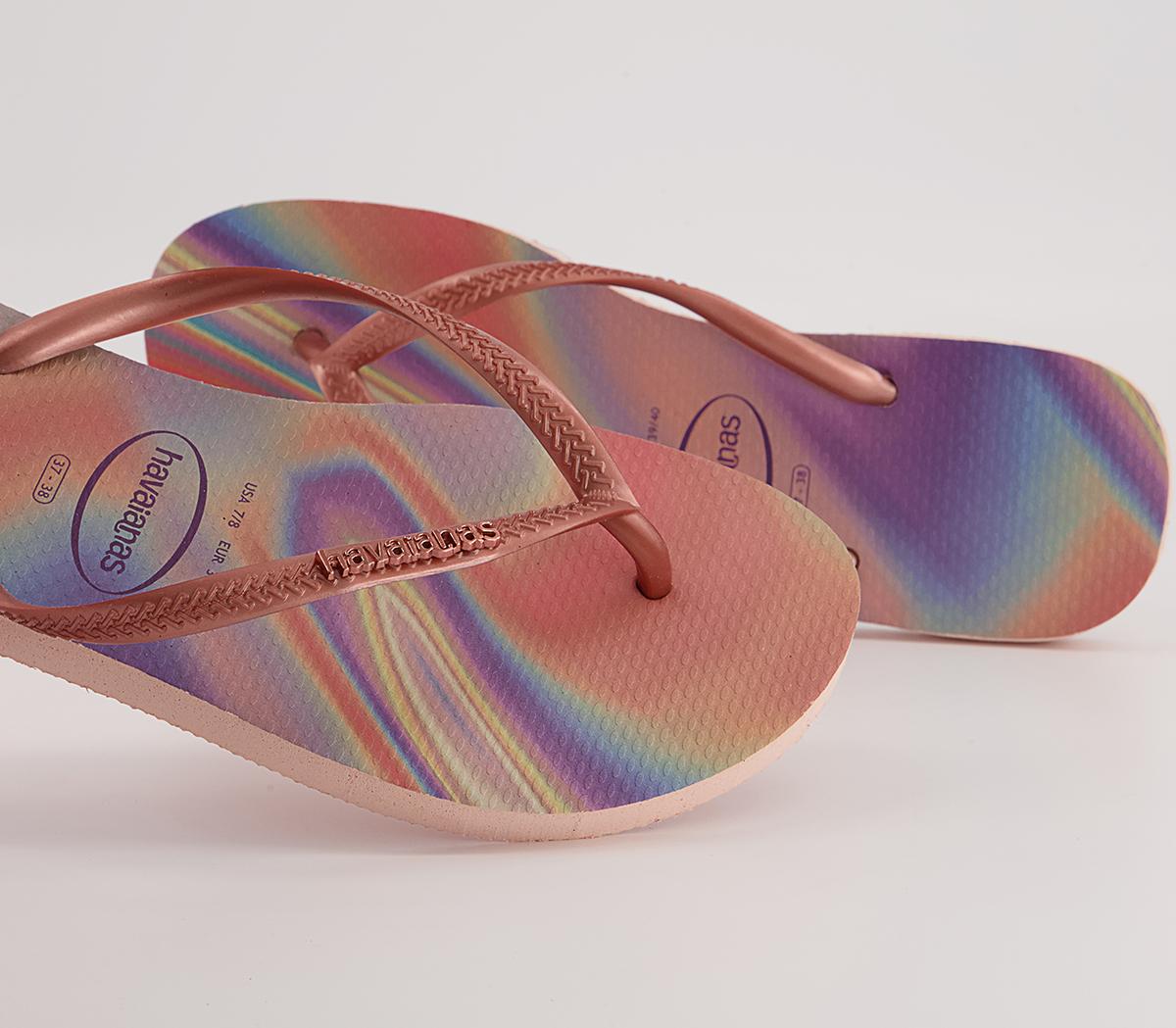 Havaianas Slim Iridescent Flip Flops Havaianas Slim Iridescent Flip Flops Ballet Rose