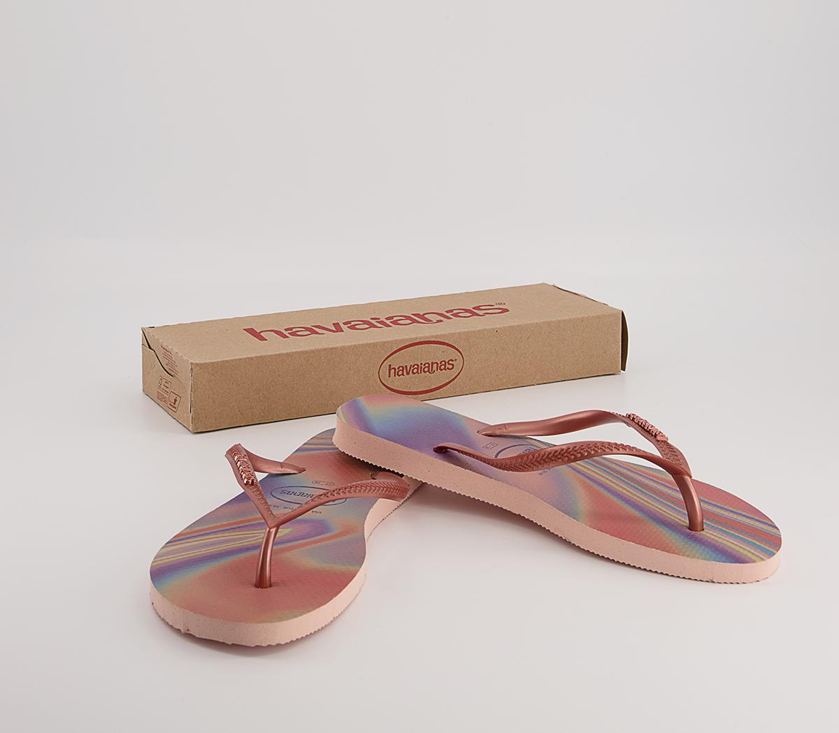 Havaianas Slim Iridescent Flip Flops Havaianas Slim Iridescent Flip Flops Ballet Rose