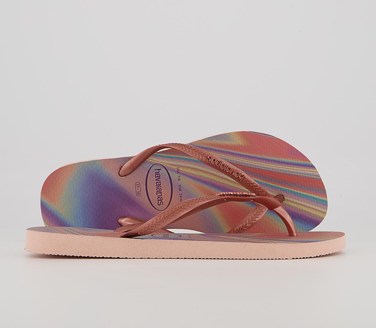 Havaianas Slim Iridescent Flip Flops Havaianas Slim Iridescent Flip Flops Ballet Rose