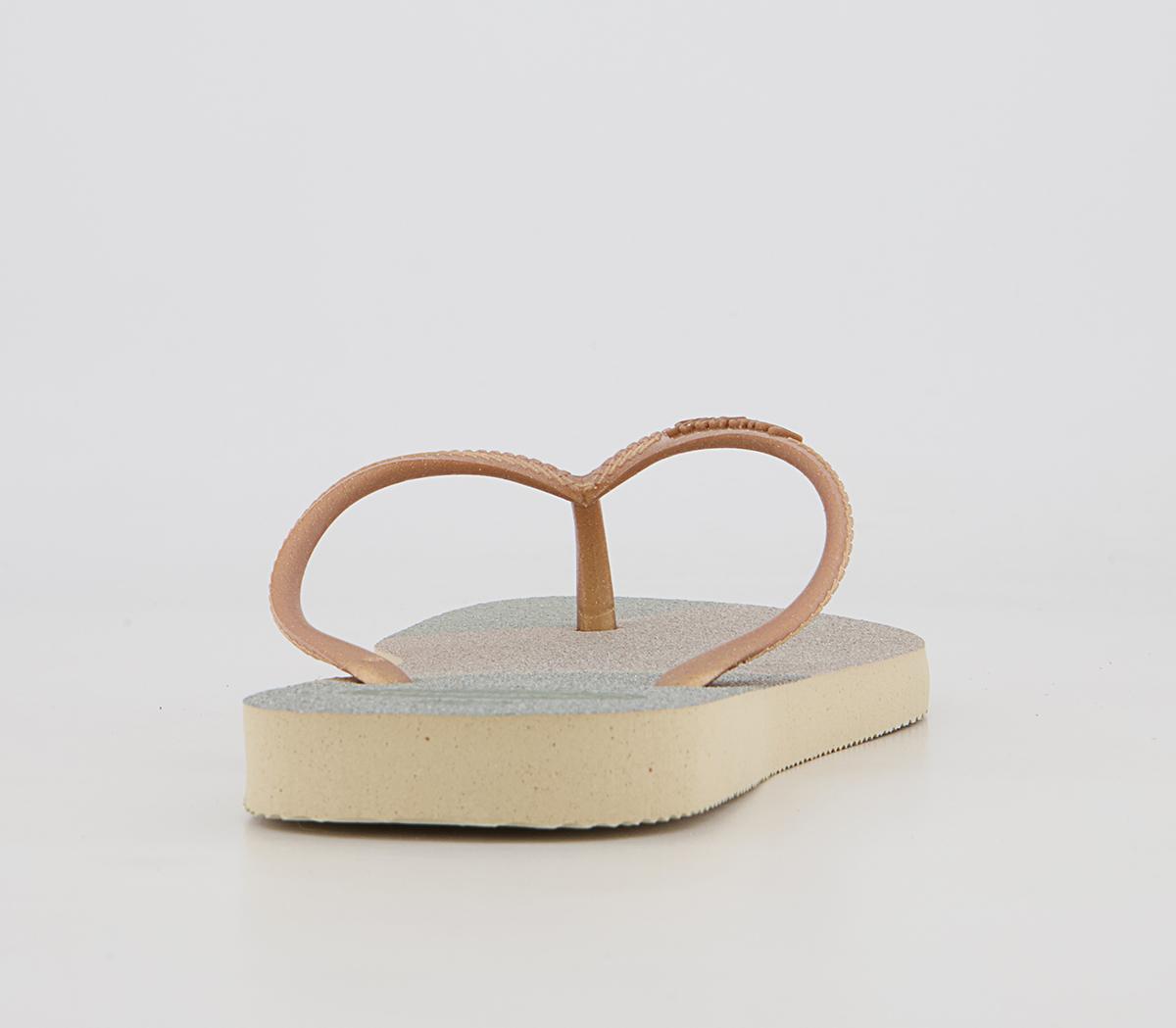 Havaianas Slim Palette Glow Flip Flops Havaianas Slim Palette Glow Flip Flops Sand Grey Golden
