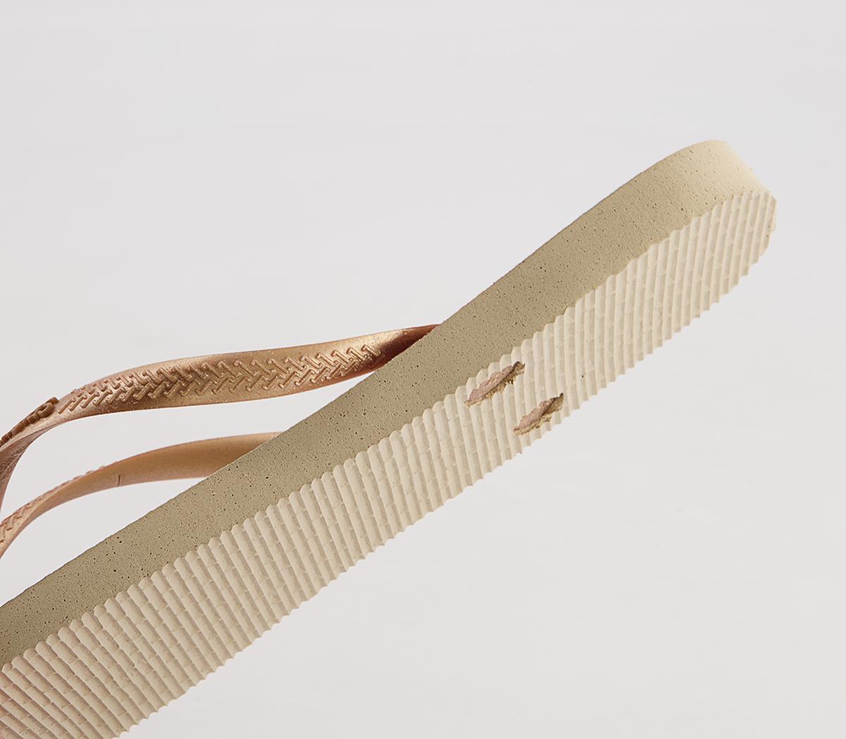 Havaianas Slim Palette Glow Flip Flops Havaianas Slim Palette Glow Flip Flops Sand Grey Golden