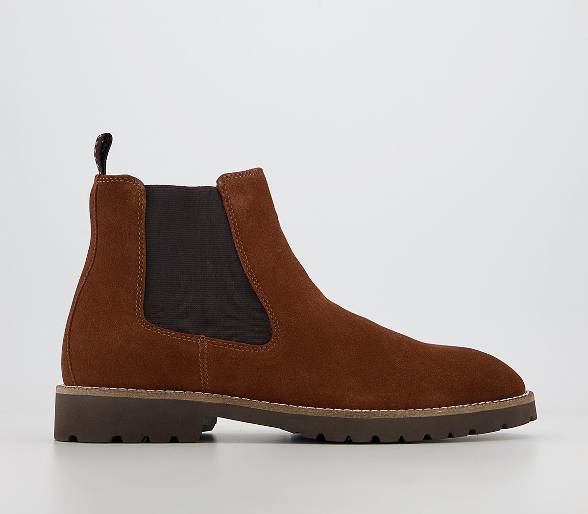 OFFICEBarrow Cleated Sole Chelsea BootsTan Suede