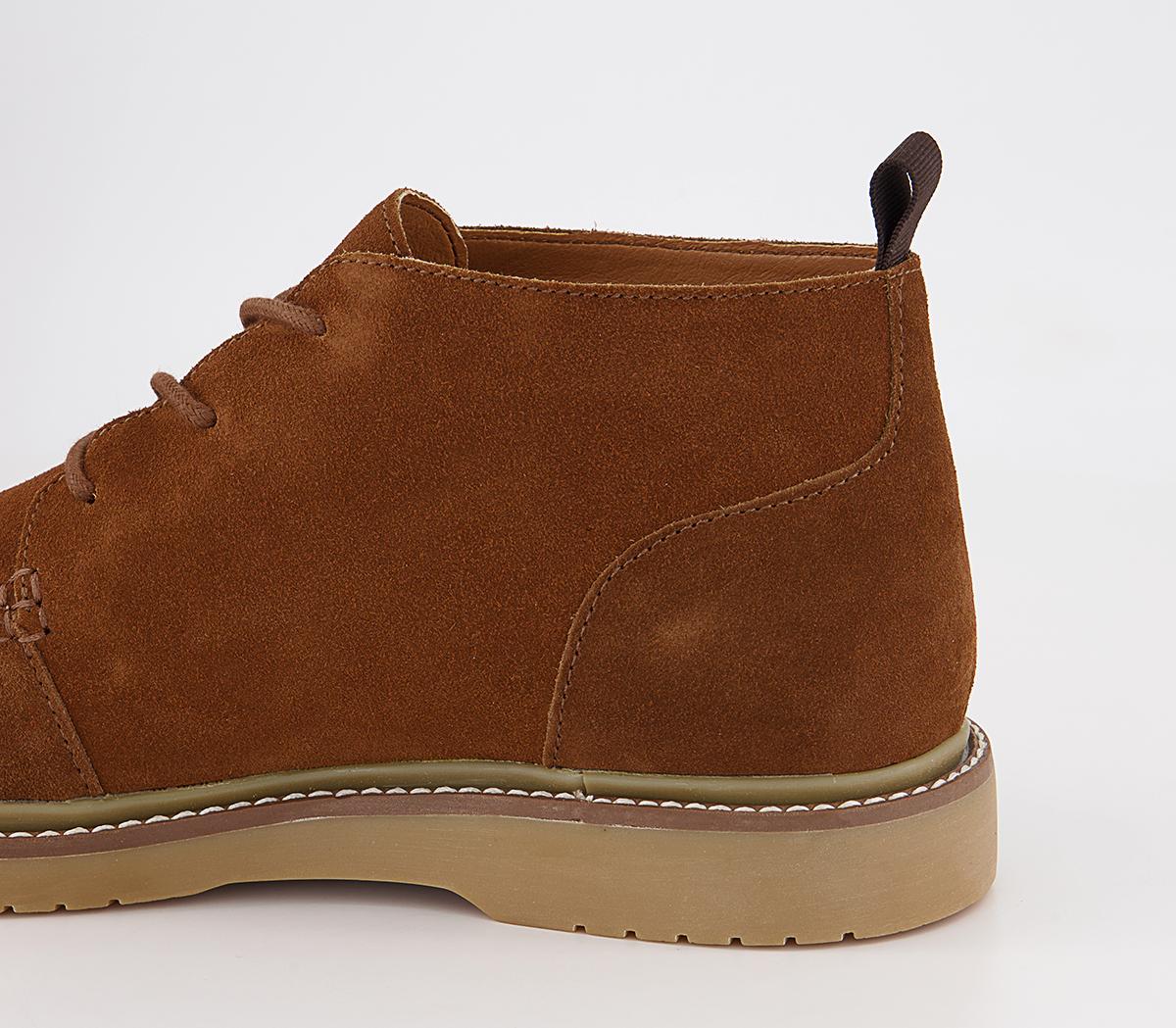 OFFICE Beckford Apron Front Wedge Boots Tan Suede Men’s Boots