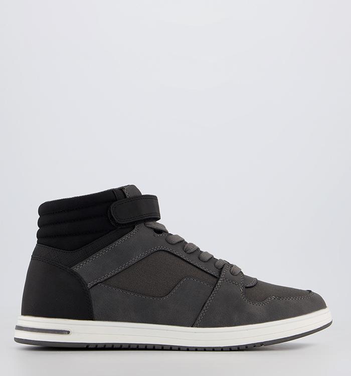Office Chilton Mid Top Strap Sneakers Black Grey