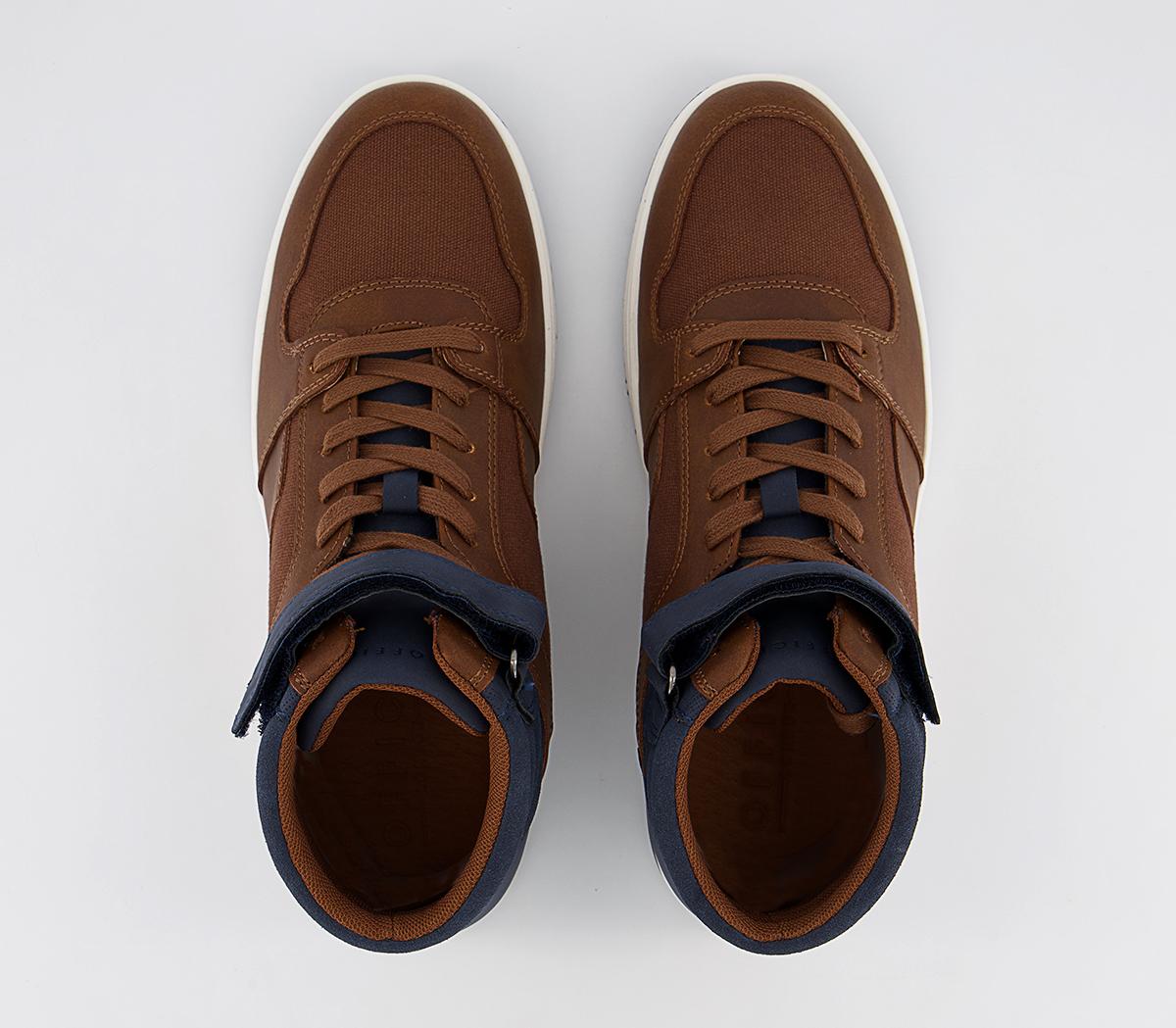OFFICEChilton Mid Top Strap Sneakers OFFICEChilton Mid Top Strap SneakersTan Navy