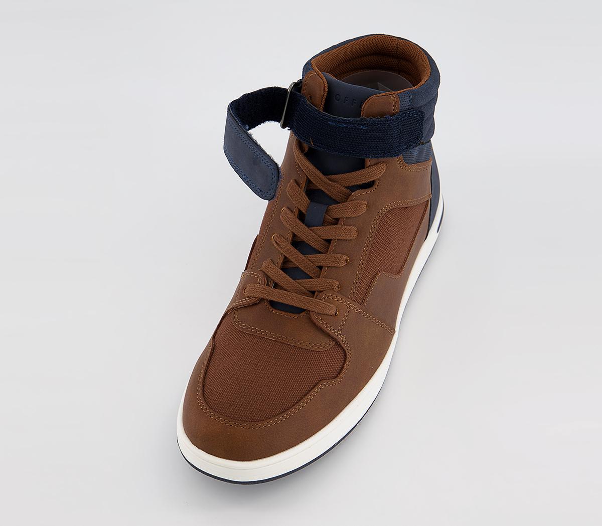 OFFICEChilton Mid Top Strap Sneakers OFFICEChilton Mid Top Strap SneakersTan Navy
