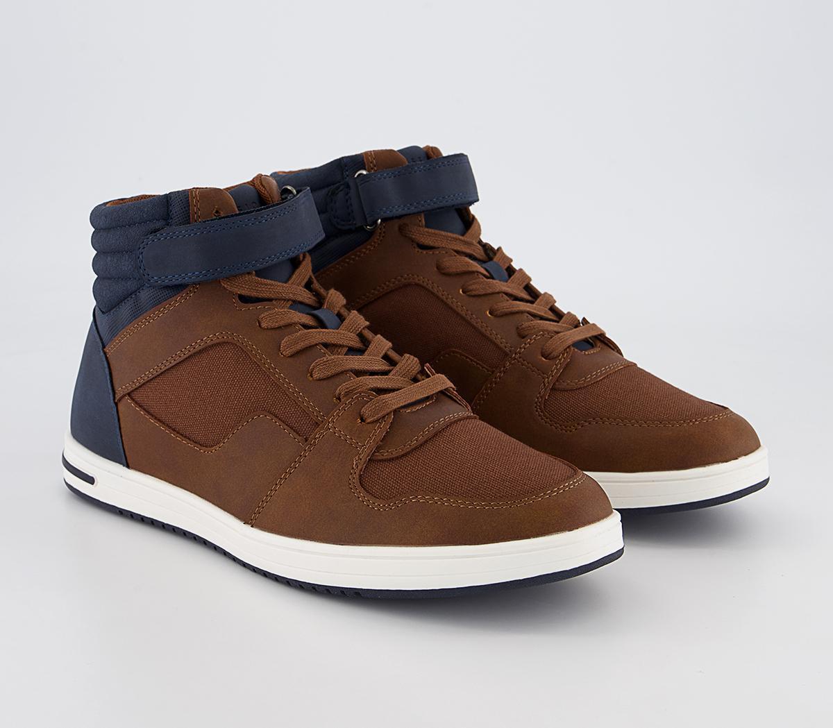 OFFICEChilton Mid Top Strap Sneakers OFFICEChilton Mid Top Strap SneakersTan Navy