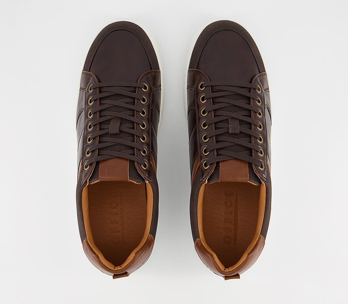 Office Coalport Casual Mixed Material Sneakers Office Coalport Casual Mixed Material Sneakers Brown