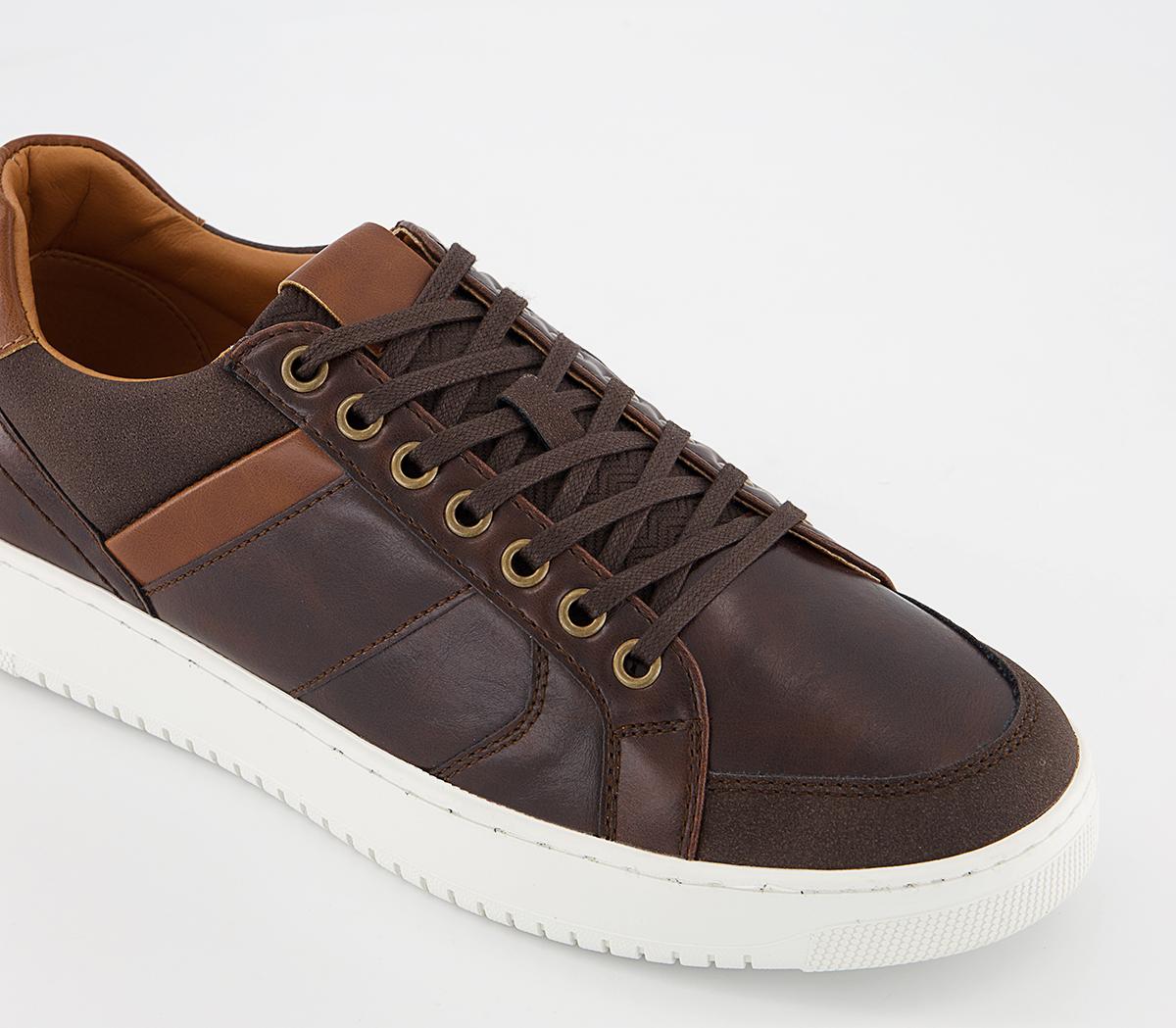 Office Coalport Casual Mixed Material Sneakers Office Coalport Casual Mixed Material Sneakers Brown