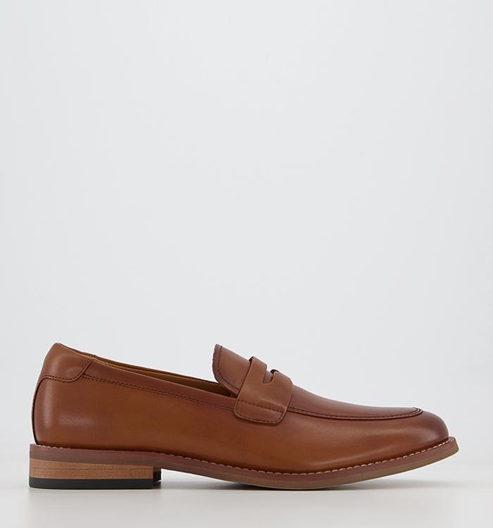 Office Medway Contrast Sole Loafers Tan Leather