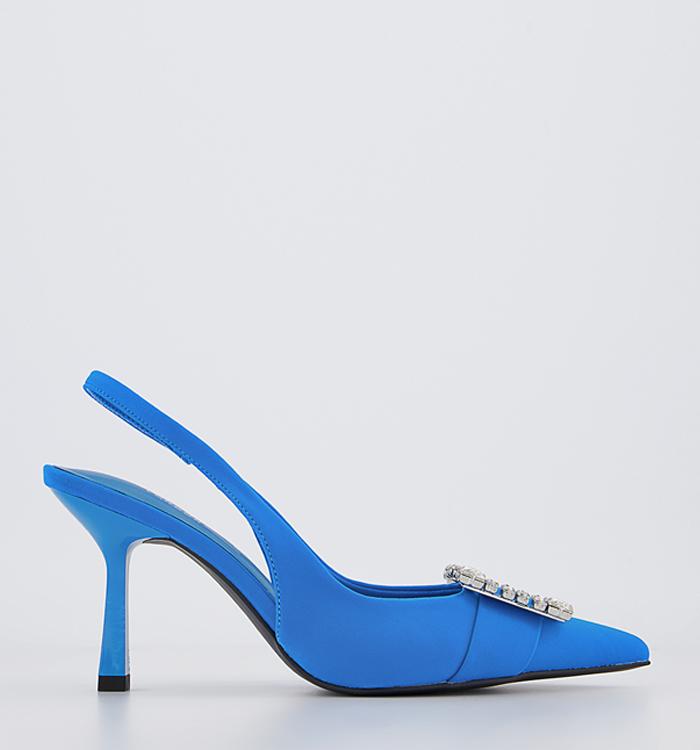Office Mover Slingback Court Heels Blue