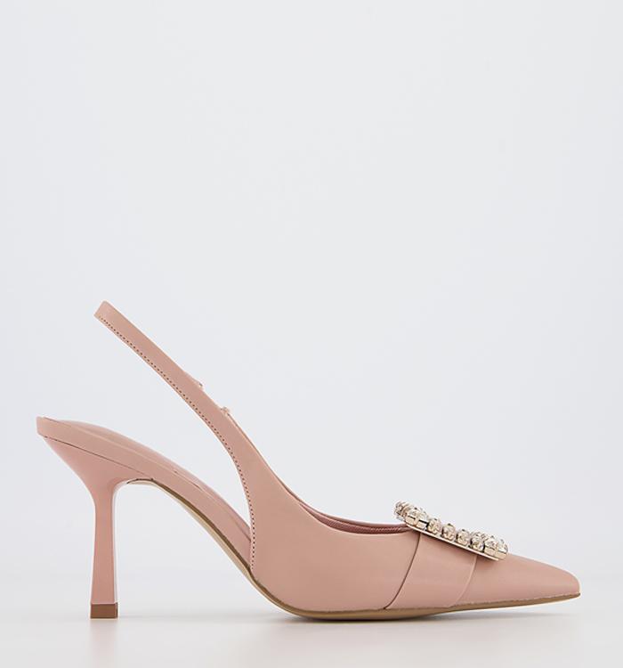 Office Mover Slingback Court Heels Nude