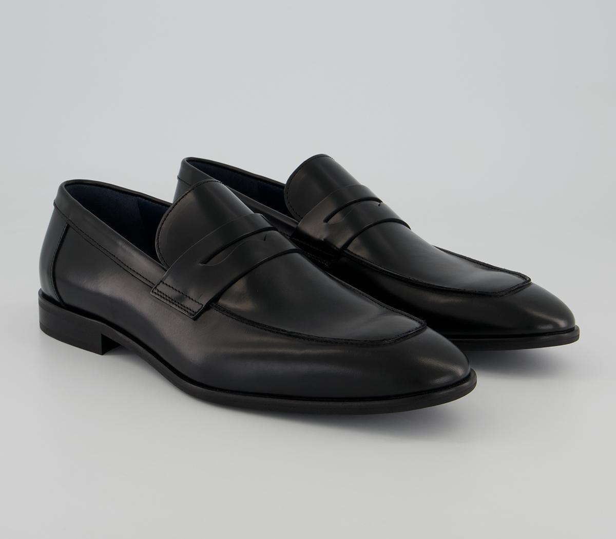 Poste Pembroke Saddle Loafers Black Leather - Men’s Smart Shoes