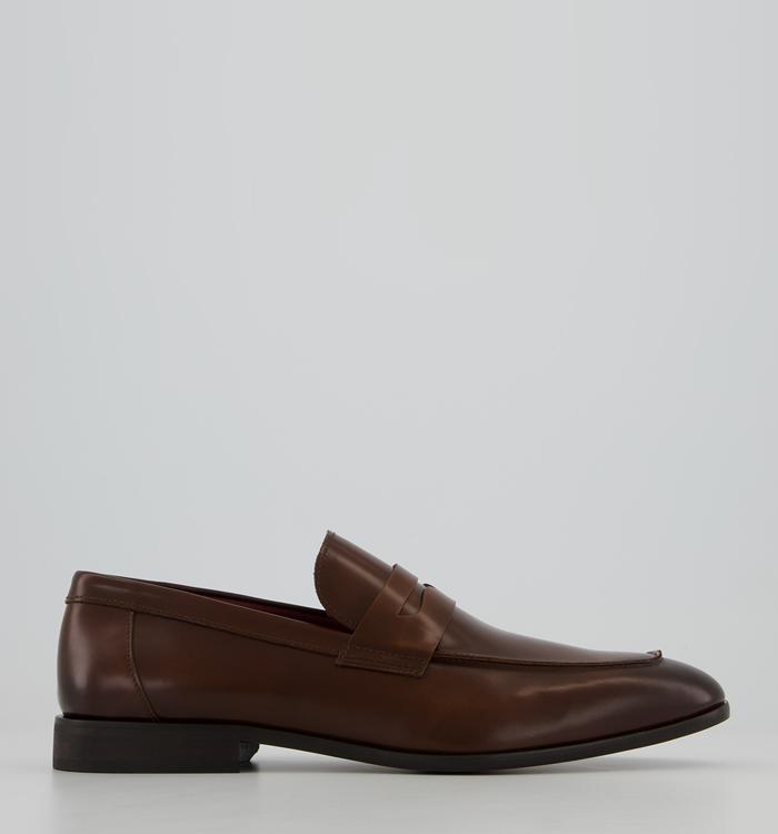 Office Pembroke Saddle Loafers Tan Leather