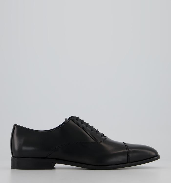Poste Penrife Oxford Toecap Shoes Black Leather