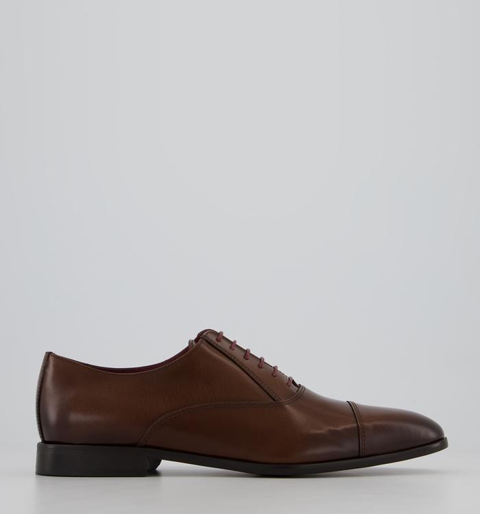 Poste Penrife Oxford Toecap Shoes Tan Leather