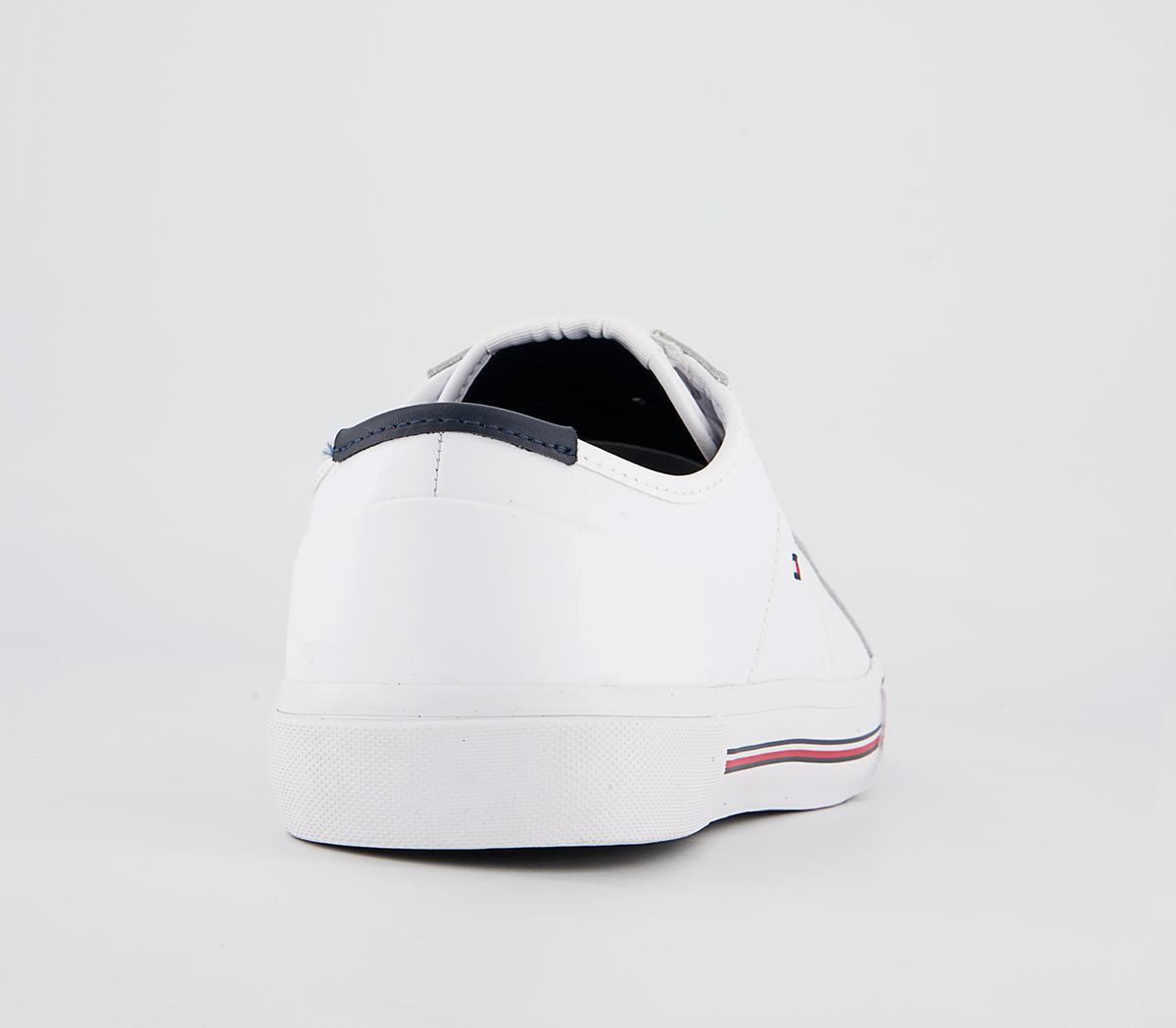 Tommy Hilfiger Corporate Leather Vulc Trainers Tommy Hilfiger Corporate Leather Vulc Trainers White