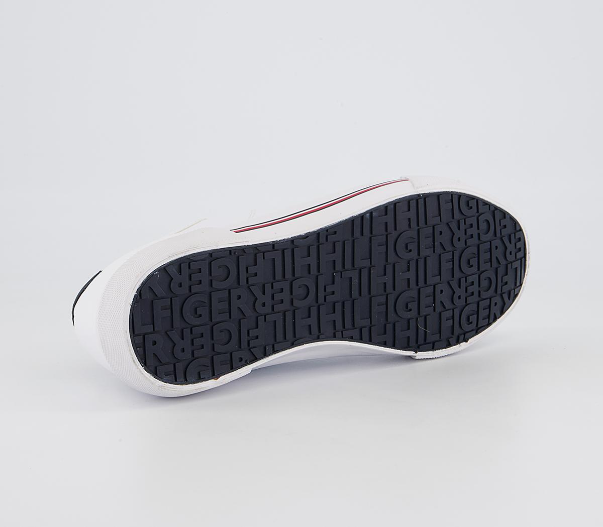Tommy Hilfiger Corporate Leather Vulc Trainers Tommy Hilfiger Corporate Leather Vulc Trainers White