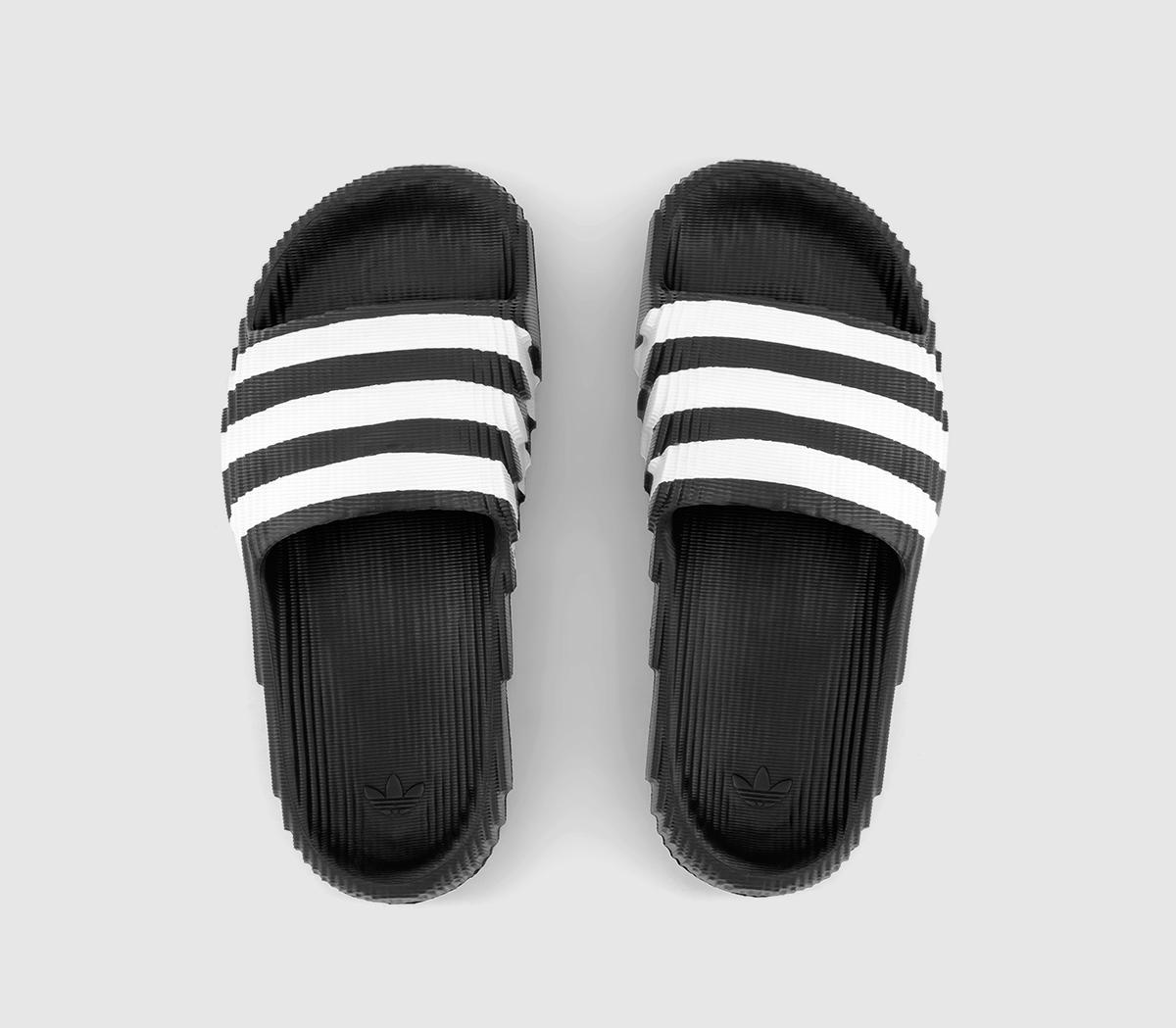 adidas Adilette 22 Slides Black Black White - Men’s Sandals