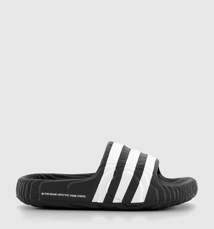 Adidas adilette black and white online