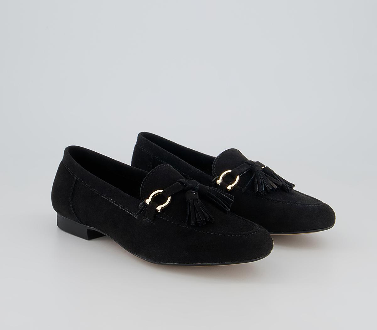 Office Flock Suede Tassle Loafers Office Flock Suede Tassle Loafers Black Suede