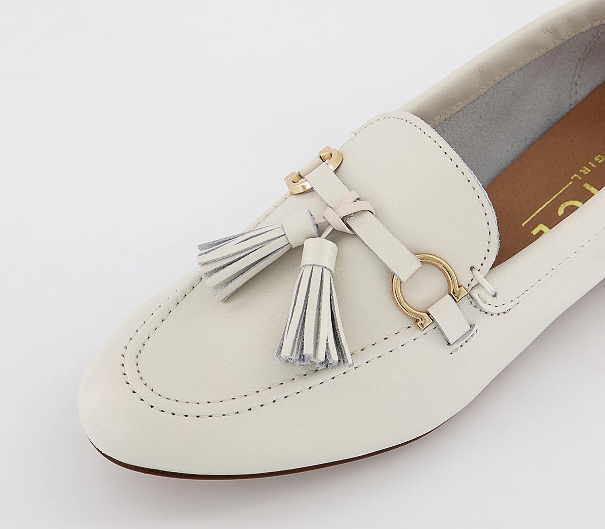 OFFICEFlock Suede Tassel LoafersOff White Leather