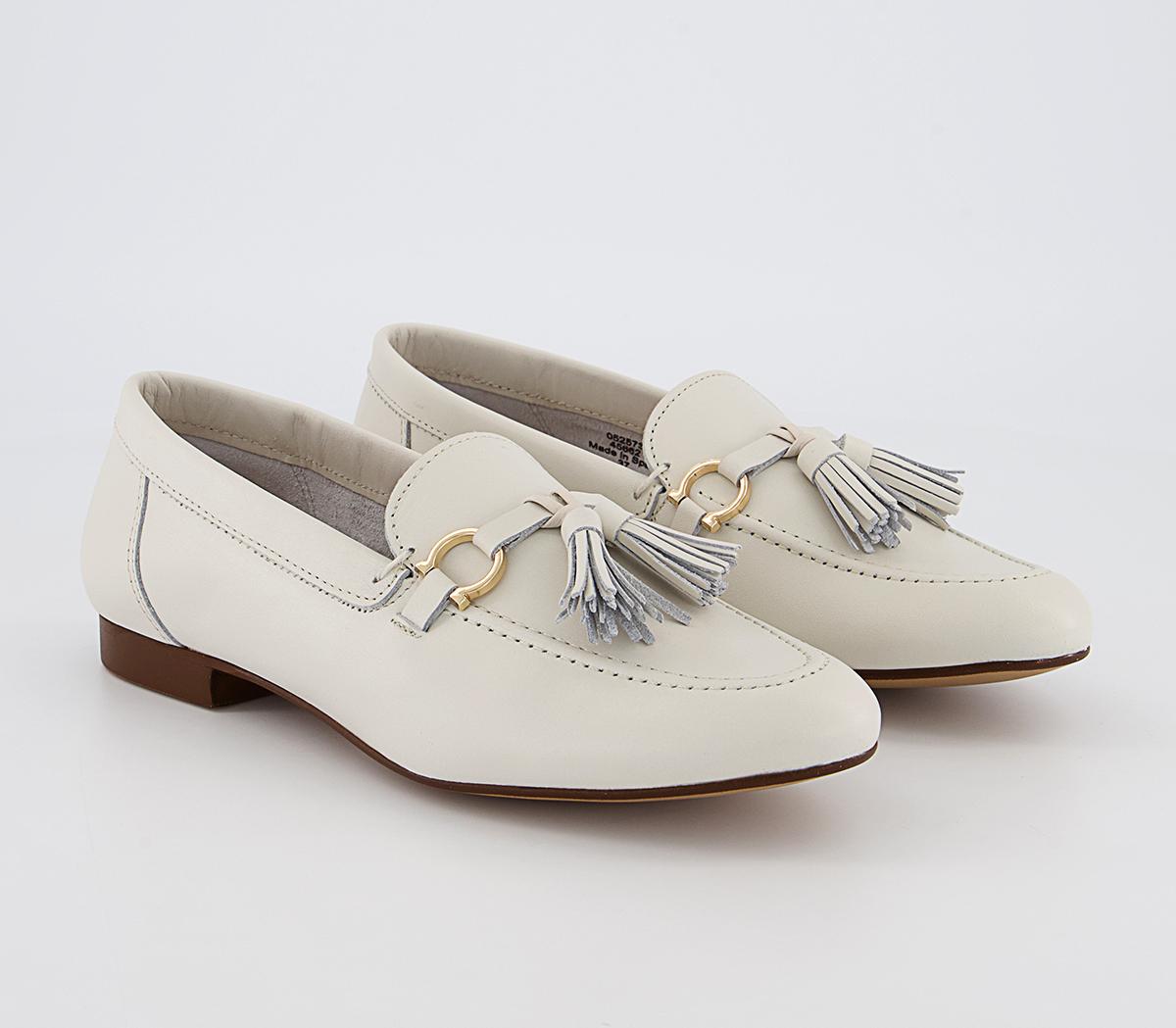 OFFICEFlock Suede Tassel LoafersOff White Leather