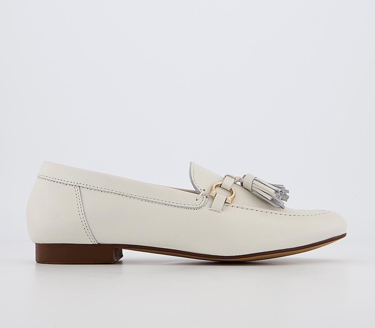 OFFICEFlock Suede Tassel LoafersOff White Leather