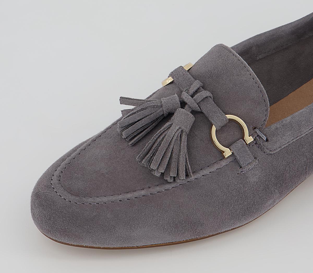 Office Flock Suede Tassle Loafers Office Flock Suede Tassle Loafers Grey Suede