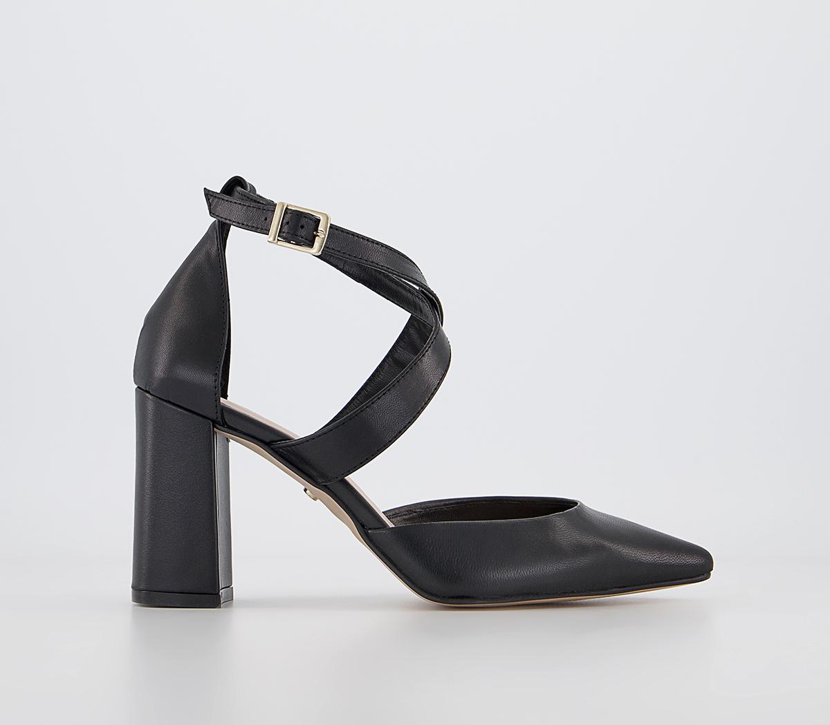 OFFICEMarne Cross Strap Court Heels Black Leather