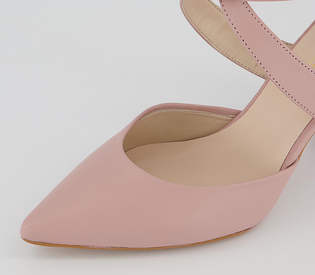 Office Marne Cross Strap Court Heels Office Marne Cross Strap Court Heels Pink Leather