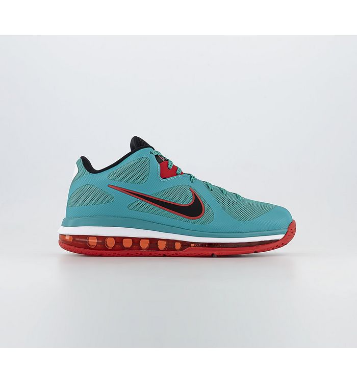 Nike Lebron Ix Low Trainers New Green Black Action Red White