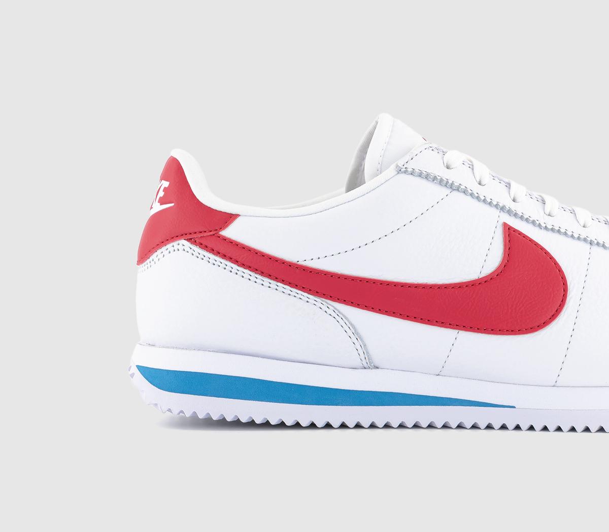 NikeCortez TrainersWhite Varsity Red Varsity Blue