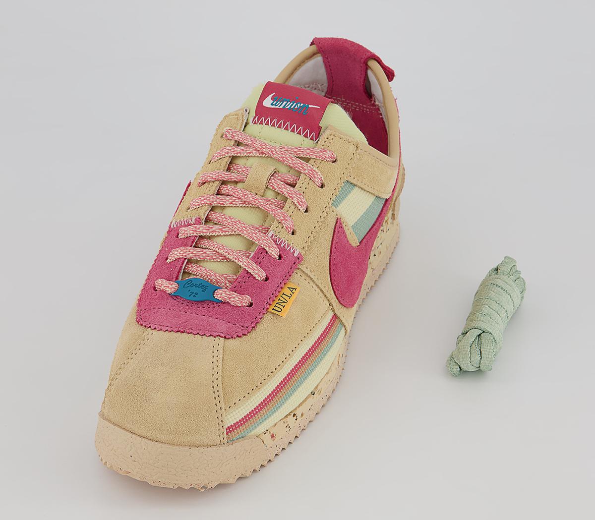 nike cortez pink yellow