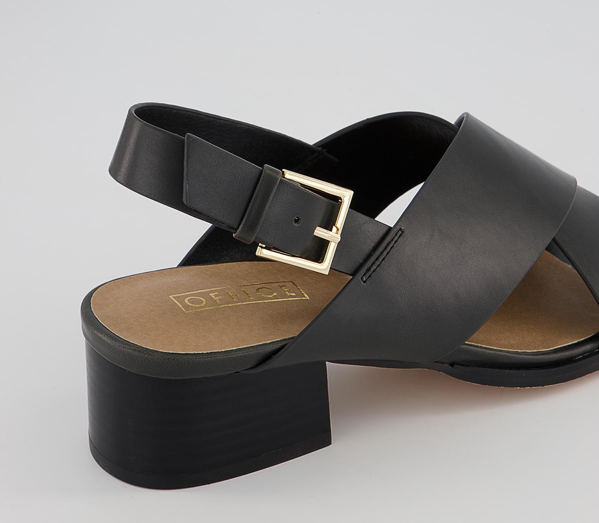Office Magnetic Cross Front Sandals Office Magnetic Cross Front Sandals Black